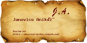 Janovics Anikó névjegykártya